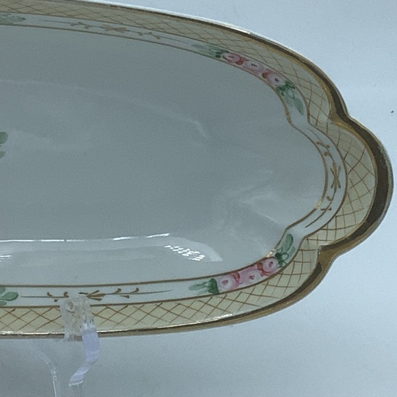 Antique Nippon Hand-painted Oval Serving Bowl/ Dish - Picture 5 of 15